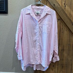 Women’s American Eagle Oversized Striped Button Down Shirt size XS